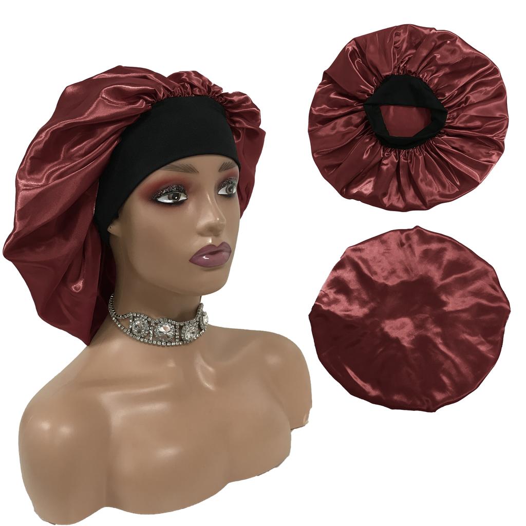 No MOQ Factory Luxury Designer Satin Hair Sleep Bonnets Bonnet