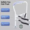 Toilet Safety Rails, White Floor-standing Bathroom Safety Frame for Elderly, Pregnant, Disabled,and Adjustable Height 65-78cm
