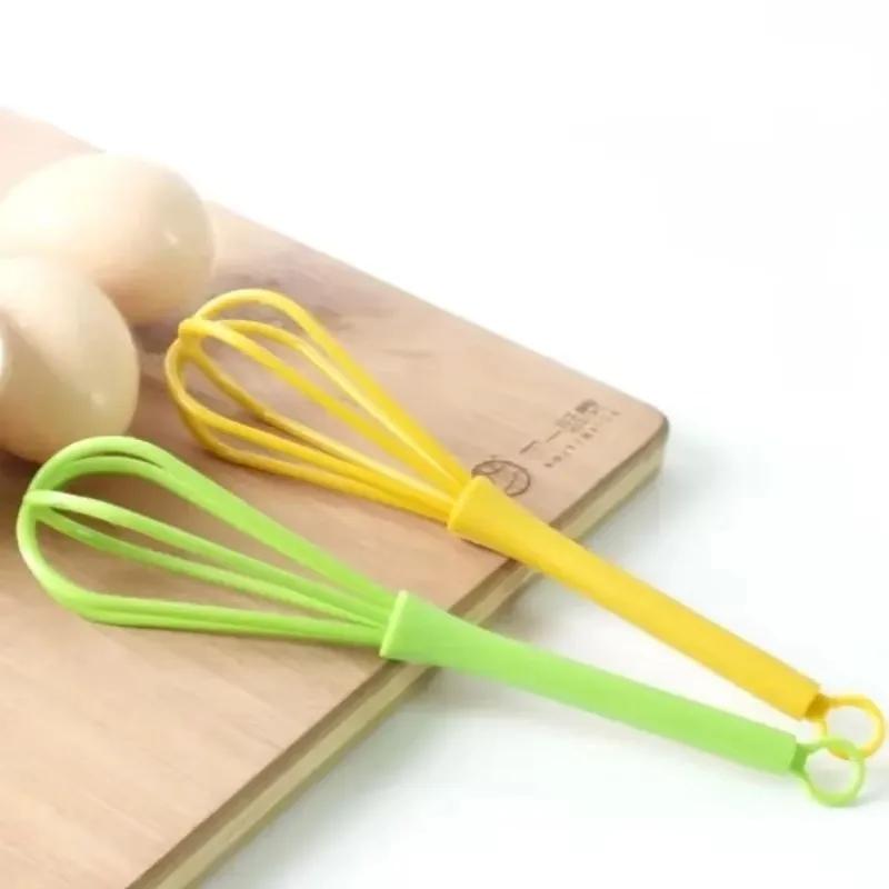 1Pc 18cm Rotary Manual Egg Beater Mixer Plastic Mini Kitchen Egg Whisk Bake Tools Egg Agitator Whisk Milk Frother Kitchen Tools