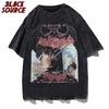 Black Source  ANIME MANGA VINTAGE WASH UNISEX TSHIRT  Octopus Men Harajuku TShirt Japanese Style