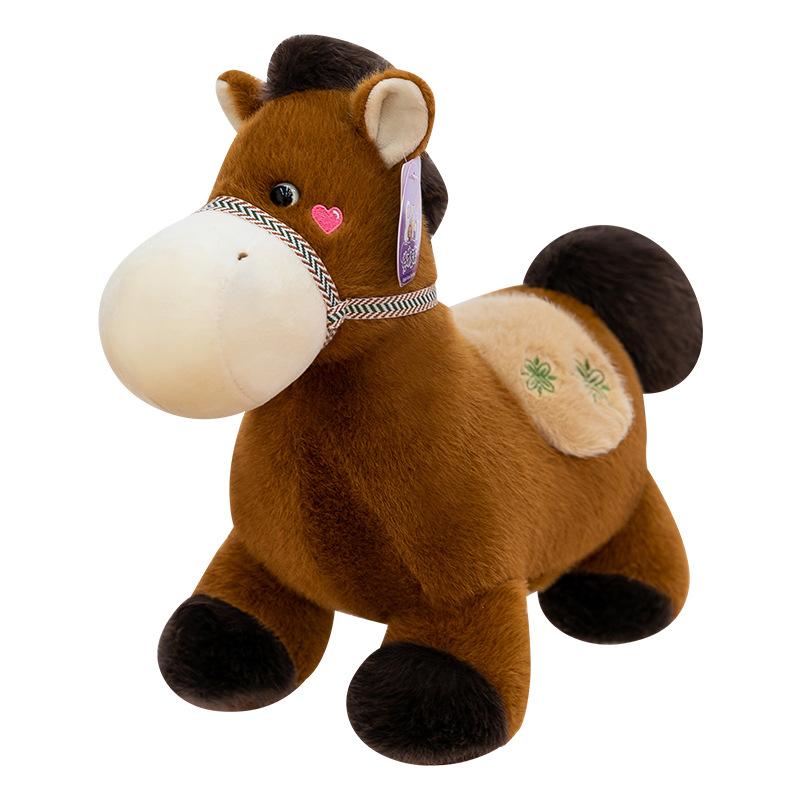 Cute Pony Cloth Doll Plush Toy Foal Doll Zodiac Horse Year Mascot Ornaments Children's Gift