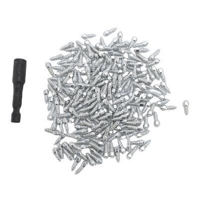 200PCS 12mm Tire Studs Steel Anti Slip Anti Ice Snow Tire Spikes with Installation Tool for Motorbike Motorcycle Dirt