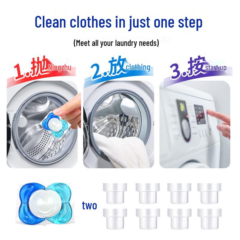 Concentrated Three-in-One Laundry Pods with Long-Lasting Fragrance and Stain Removal