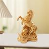 Horse Figurine Decor Golden Finish Horse Ornament Resin Zodiac Horse Figurine Strength Success Sculpture for Home Office Decor