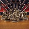 Brass Sakyamuni Figurines Miniatures Desktop Ornament Antique Copper Dharma Master Statue Decorations