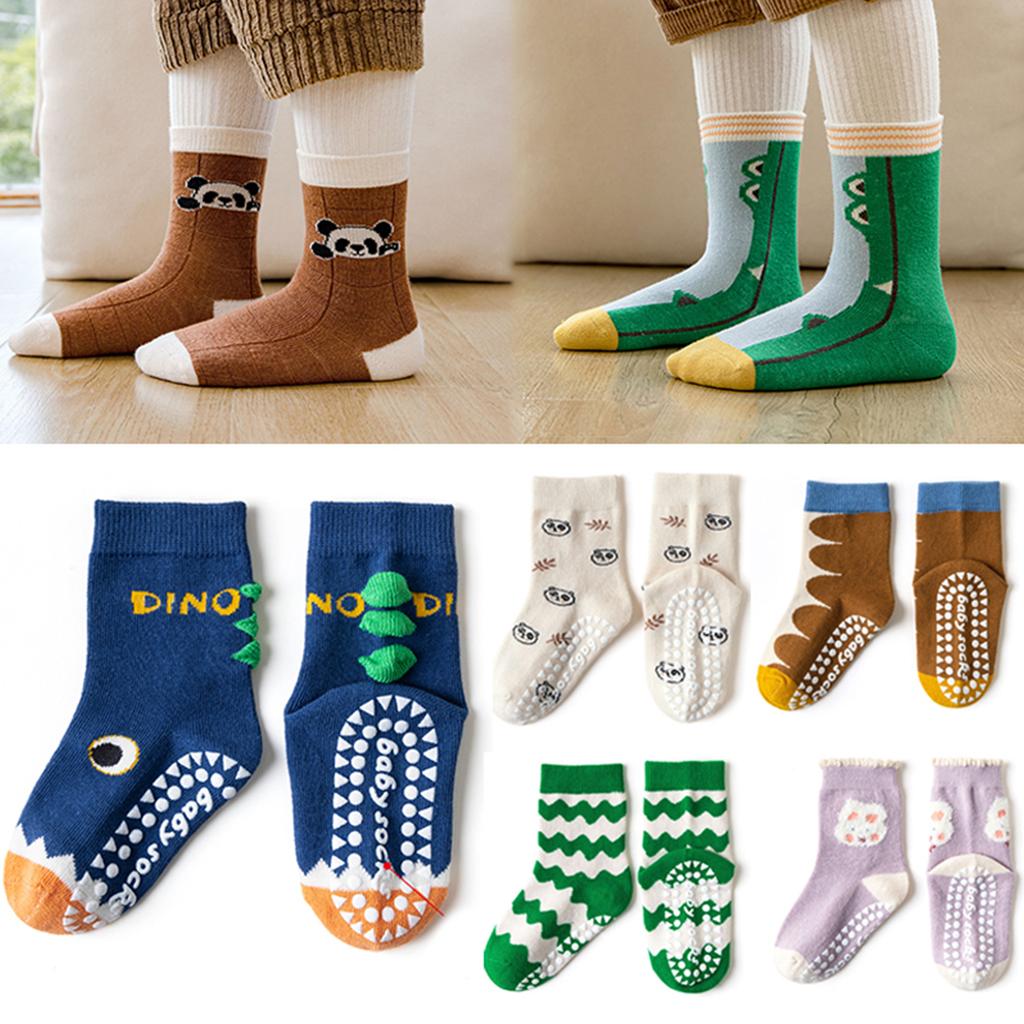 5 Pairs Baby Socks Newborn Baby Boy Girls 0-12 Years Kids Soft Cotton Cartoon Non-slip Floor Socks Children's Socks for Girls