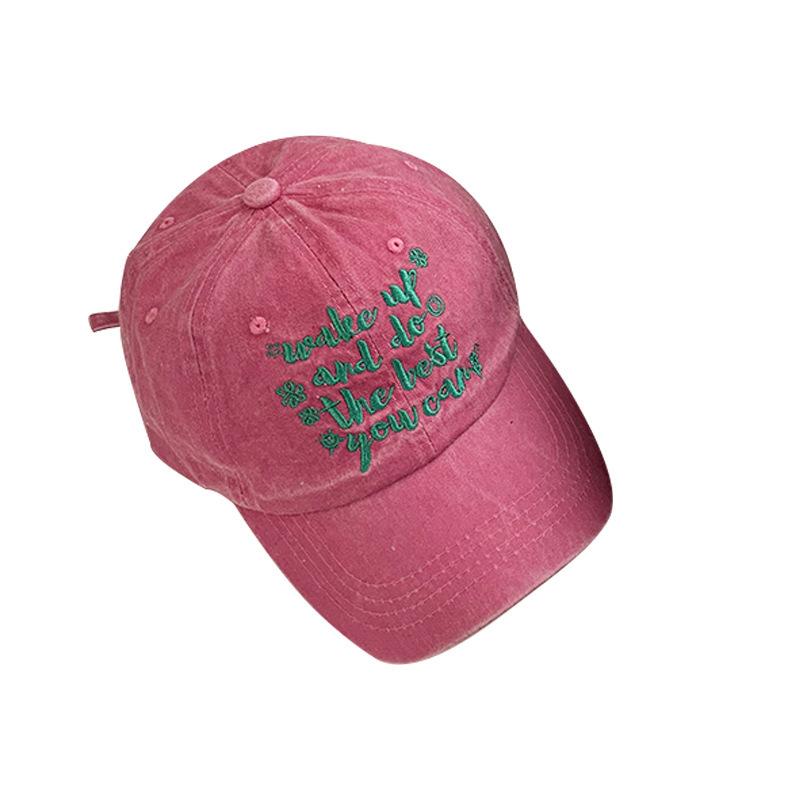 Women's Summer Korean Style Versatile Face Showing Small Baseball Hat Pink Japanese Big Head Siding Baseball Cap Trendy Brand Men
