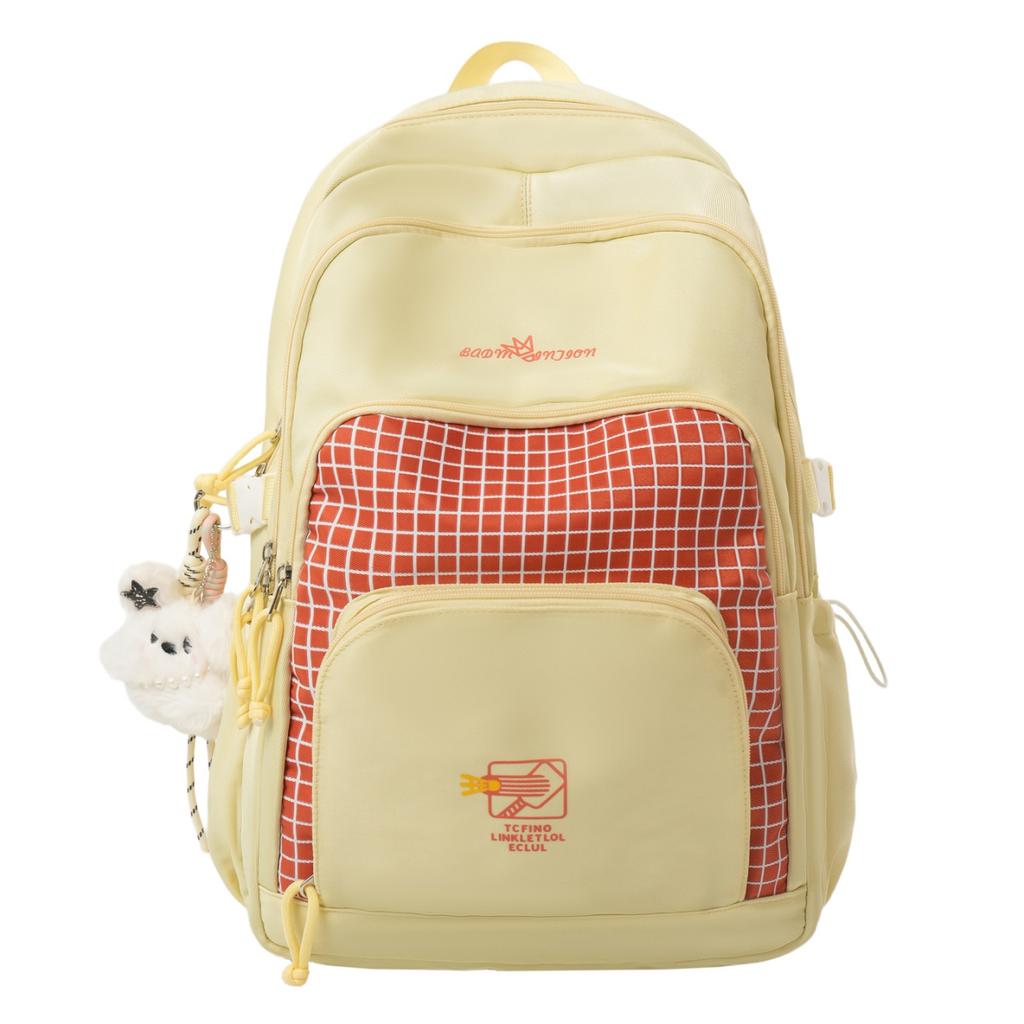 Schoolbag Korean version of large-capacity middle and high school student schoolbag girl backpack daily commute versatile contrasting color backpack