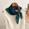 Asymmetrical Cashew Flower Splicing Square Scarf Cool Splicing Wind Cotton and Linen Feel Printed Silk Scarf Neutral Wind Decorative Silk Scarf