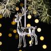 Shiny Simulated Glass Charms Faux Crystal Christmas Ornaments, Clear Acrylic Reindeer/Bell/Wreath/Wine Winter Hanging Tree Decorations Wonderland
