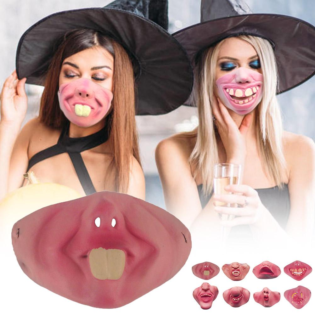 Half-Face Clown Mask - Funny Latex Party Costume Mask Unique Eye-Catching Design Perfect Photo Prop Half-Face Clown Mask