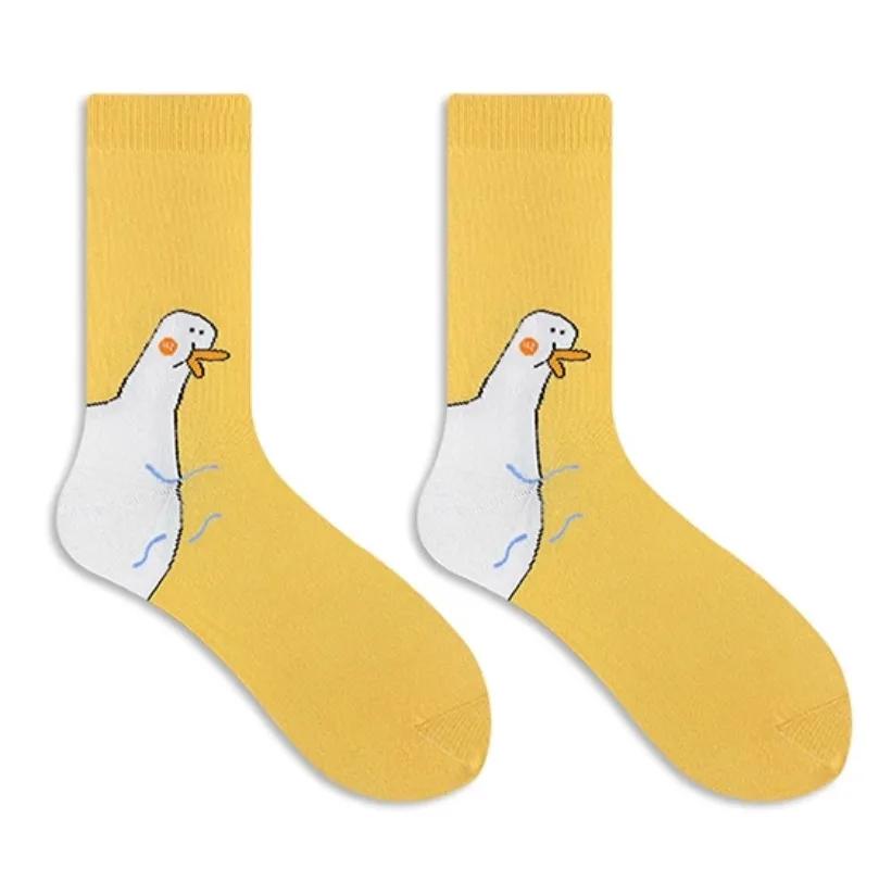 Goose Head Socks For Casual And Sporty Women, With A Playful And Scheming Midsole. Hip Hop Duck Duck Versatile And Fashionable Socks
