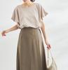 ROPE PICNIC Puff Sleeve Mercerized Pullover Top in Beige Women's (Size 28)