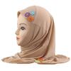 Easy To Wear Girls Instant Hijab Scarf Muslim Hijabs Handmade Flower Amira Lovely Flower Headscarf Turban for 2-6 Years Kids