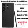 For Samsung Galaxy S26 Ultra Case Magnetic Ultra Premium Aramid Fiber Cover Unbelieve Thin MagSafe Charging Carbon Fiber Woven