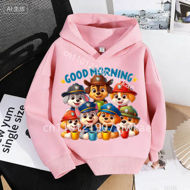 Cartoon Print Children Fall Spring Sweatshirt Kids PAW Patrol Hoodie Pullover Toddler 3-12 Year Boy Girl Casual Sweatshirt