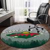 1PC Minnesota-Wild Hockey Team Round Rug, Non-slip Chair Mat, Home Decor, Circle Carpet Perfect for Office, Bedroom, Living Room,Christmas Gift