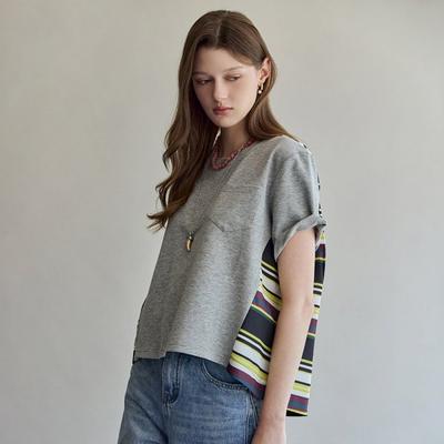 MAXZA Colorblock BackTuck ShorT Sleeve T shirT zf08qT007na