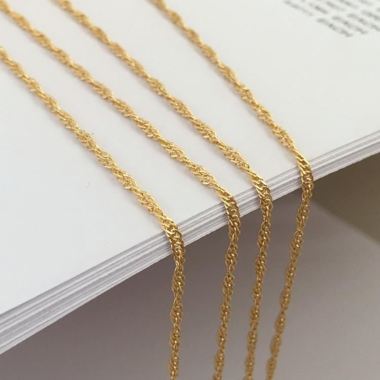 Hot Sale 1.8mm Gold Filled Singapore Chain Bulk 14K for Jewelry Making Bracelet Necklace