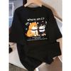 Cute Puppy Printed Round Neck Short Sleeve T-shirt for Women Summer New Trendy Loose Casual Pullover Top