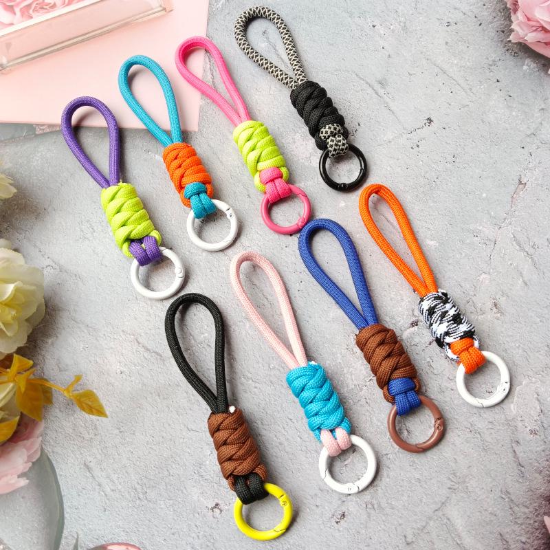 Color-Block Knotted Detachable Phone & Keychain Lanyard