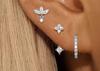 4PCS Fashion Zircon Round Hoop Earring Set Women Temperament Flower Ear Stud Huggie Earring Tragus Piercing Cartilage Jewelry