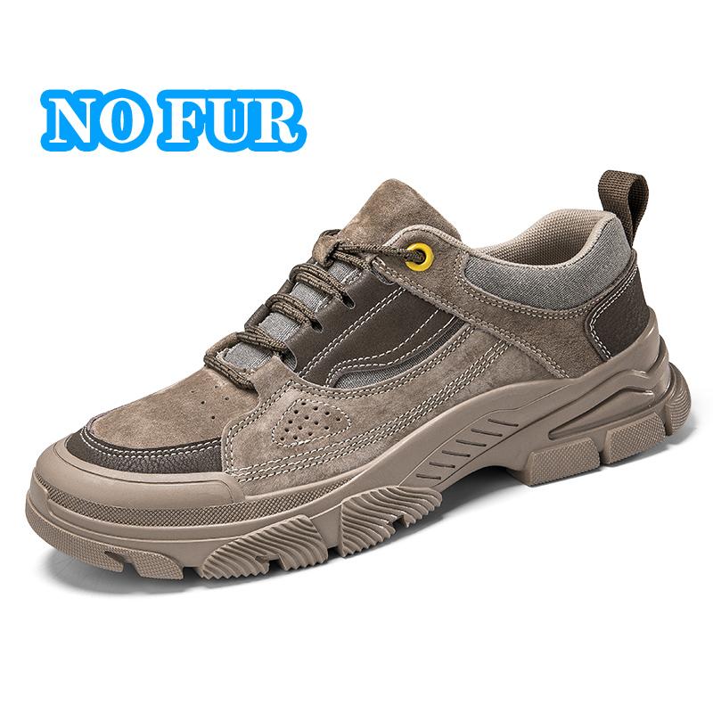 Genuine Leather Men Sneakers No-Slip Male Casual Shoes Comfortable Treking Footwear All-match Outdoor Hiking Shoes Leisure Walk