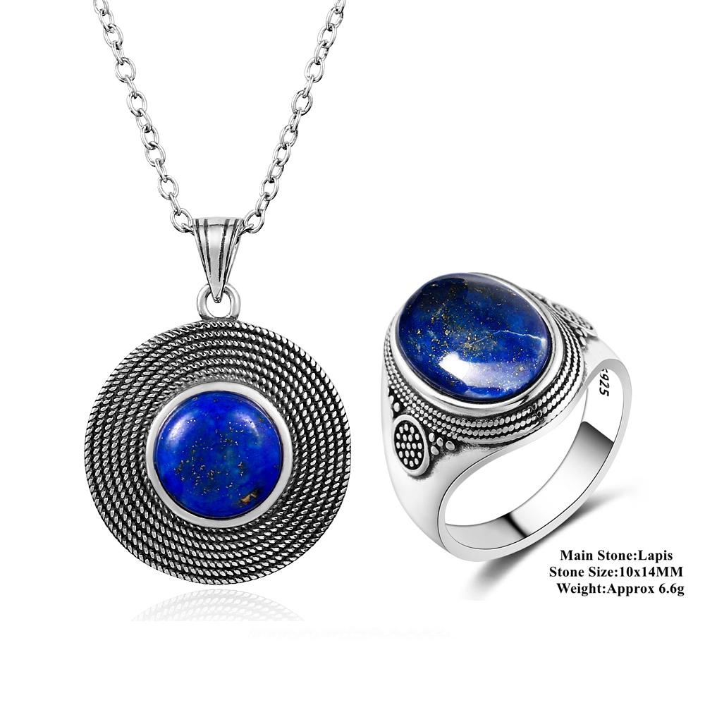 Prsten Charm Noble 100% 925 stříbro 10x14MM lapis lazuli snubní prsten pro dívku ženu na párty výročí narozeninový dárek