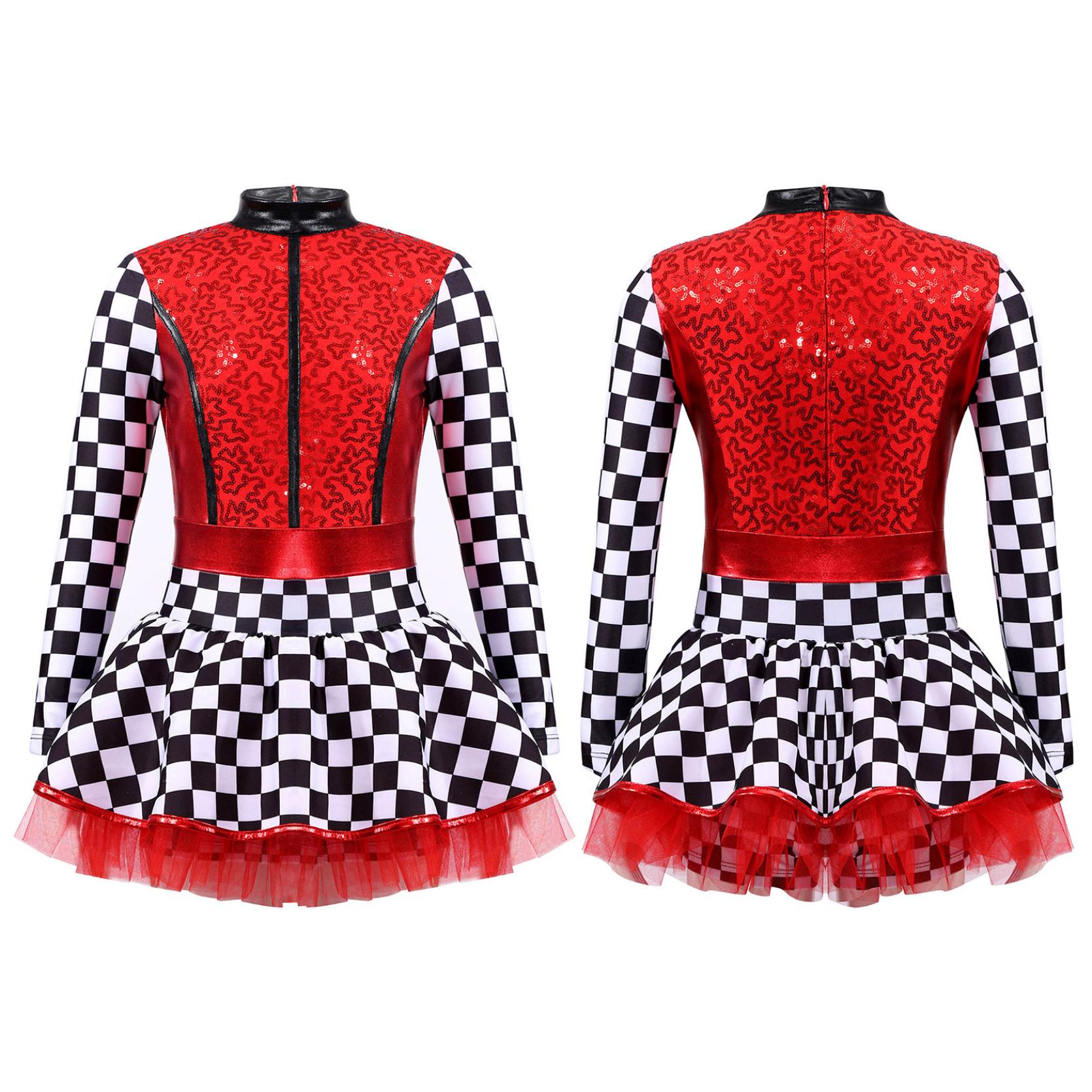 

Детское платье-пачка с блестками для девочек-гонщиков, сетчатое платье-пачка, карнавальный костюм гонщика для выступления на Хэллоуин 13-14 Years красный