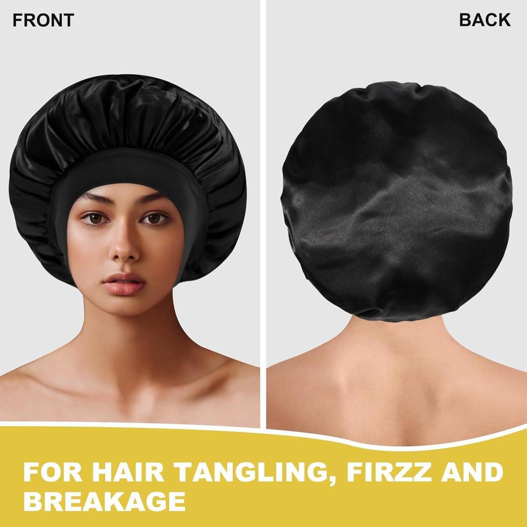Versatile High-Elasticity Satin Care Cap: Postpartum, Headscarf, Shower & Sleep Cap for Women