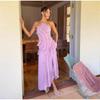 European and American Women's Clothing Fashion Pleated Neck Sexy Dress Vacation Seaside Dress Spice Girl Neck