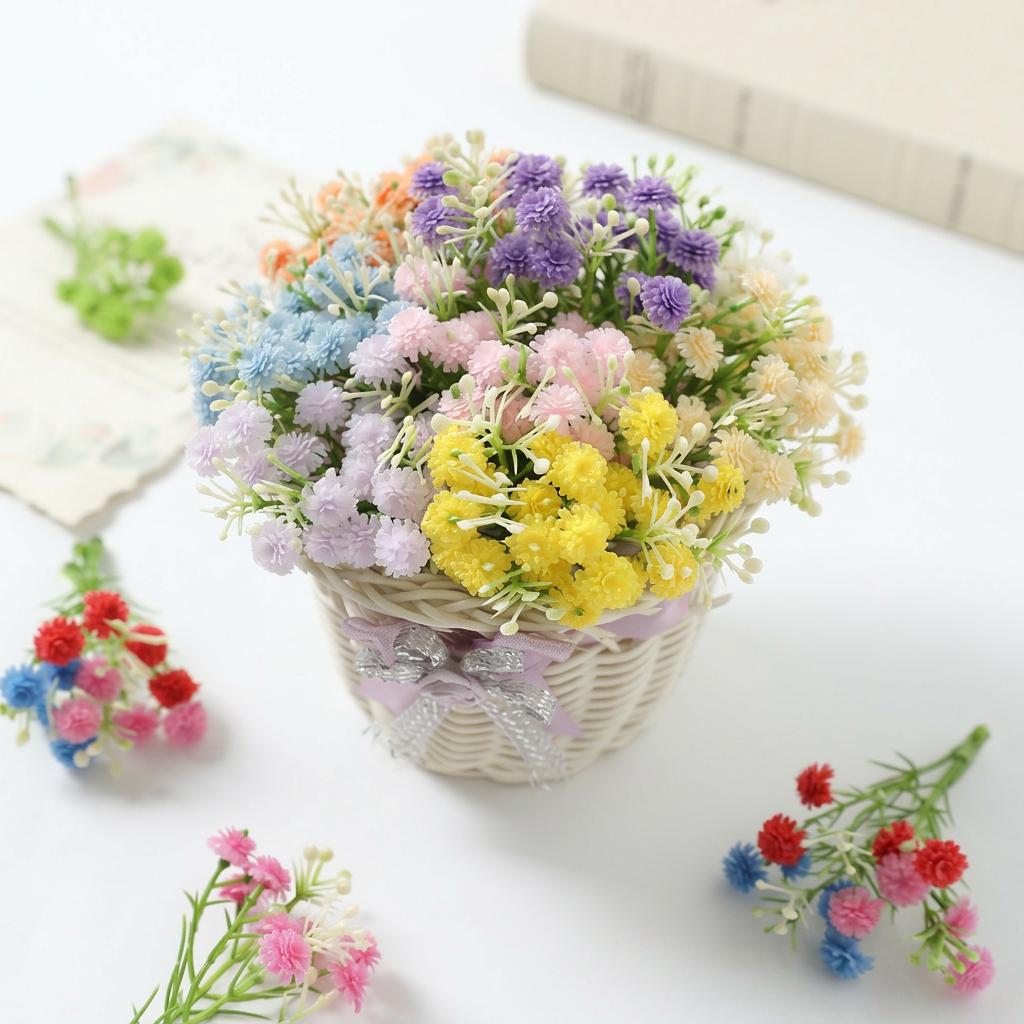 Artificial Flowers Gypsophila 8CM Fake Flowers For Home Decor Wedding Decorations Ornaments Craft Garland Accessories