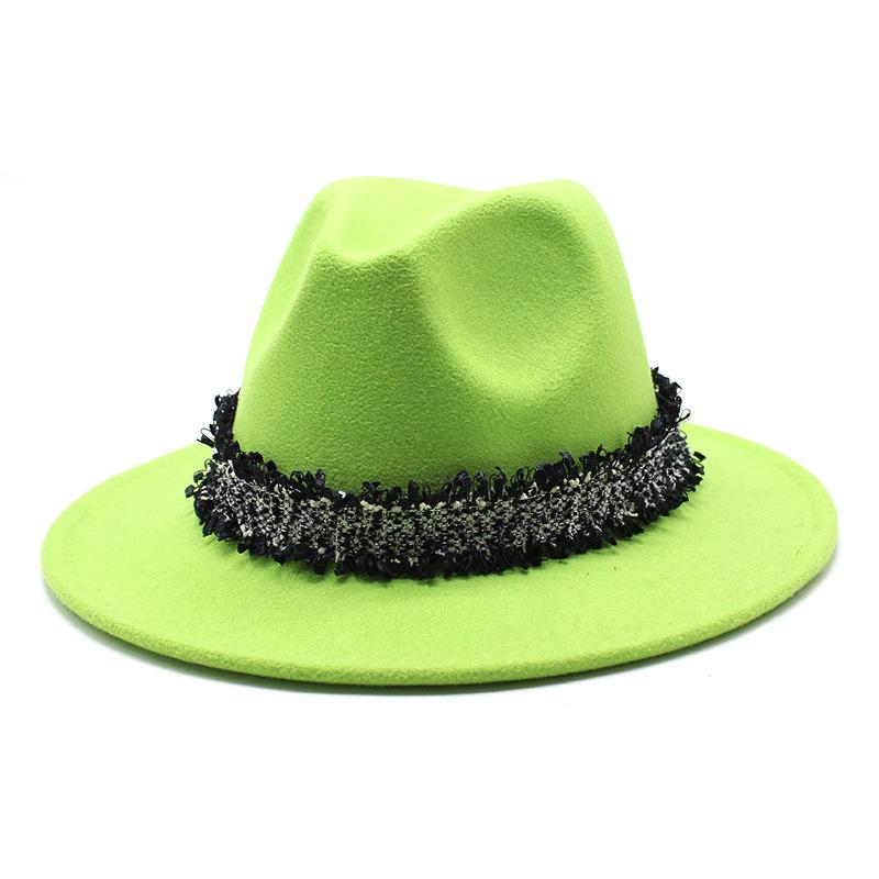 2021 Autumn Men'S And Women'S Woolen Hats, Solid Color Jazz Top Hats, Crystal Diamond Gift Hats