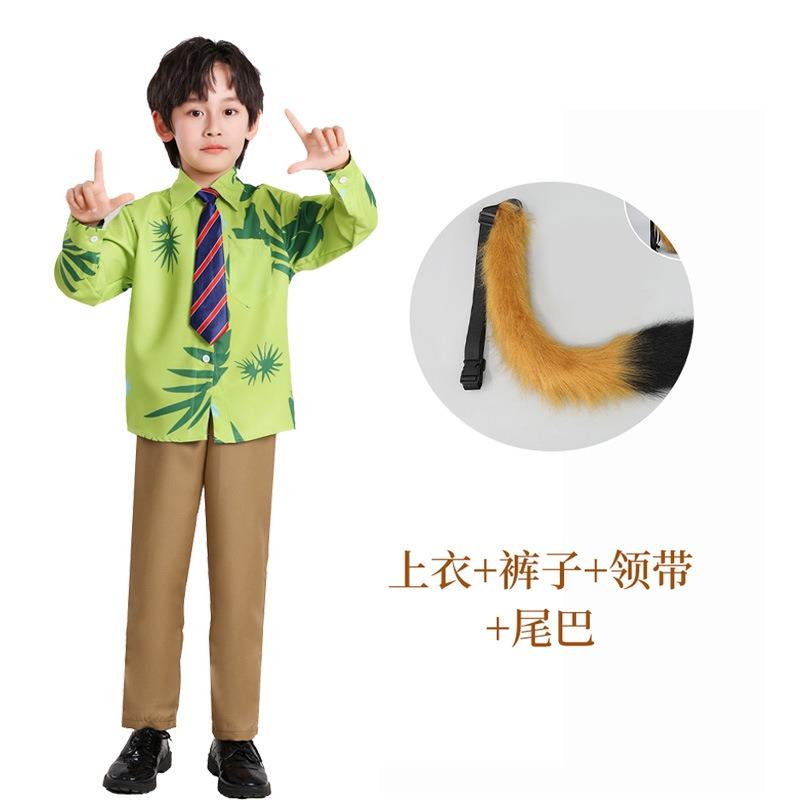 Crazy Animal City Nick Fox Clothing Children's Play Clothing Floral Short Sleeve Shirt Stage Performance Clothing