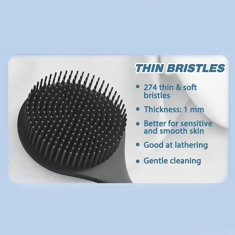 Used for Deep Cleaning, Massage, Skincare, Double-sided Silicone Back Long Handle Shower Brush, Shower Exfoliating Tool