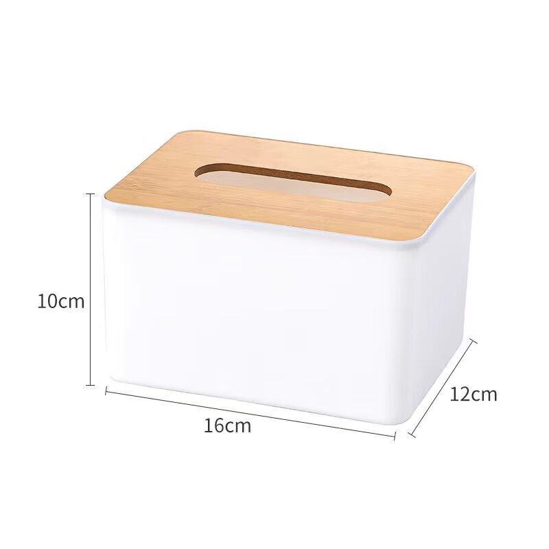 Japanese Style Wooden Lid Tissue Box with Remote Control Holder