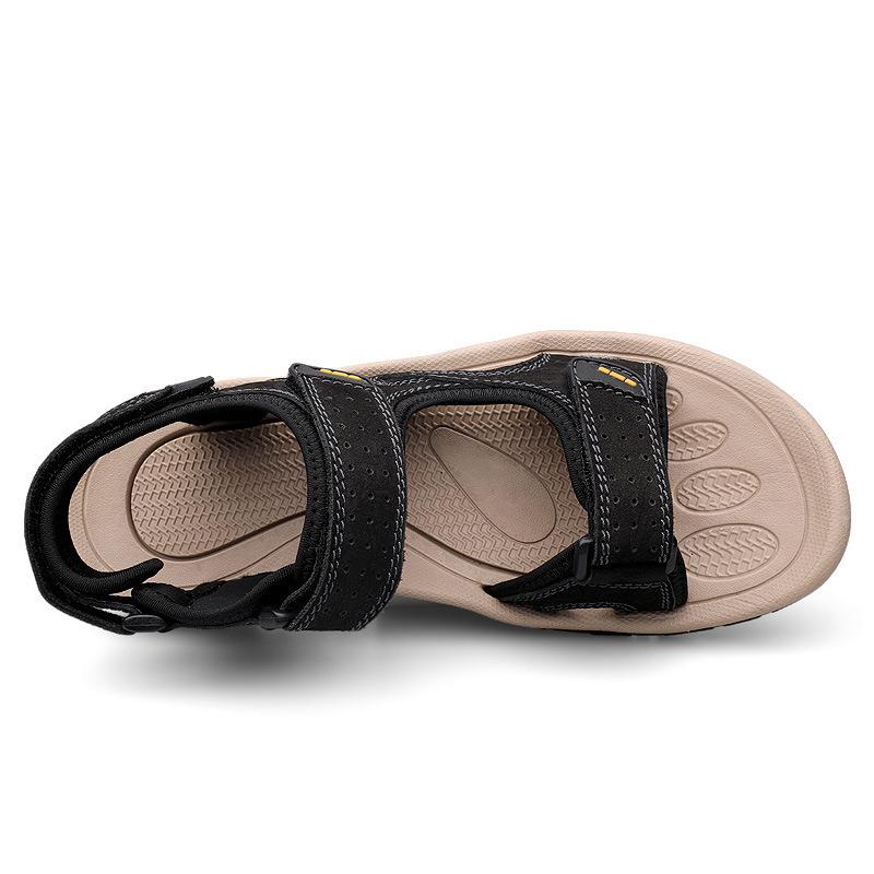 Anti-velvet Cowhide Casual Sandals Summer New Outdoor Beach Shoes Foreign Trade Large Size Grinding Stickers Trendy Fashion Men's Shoes