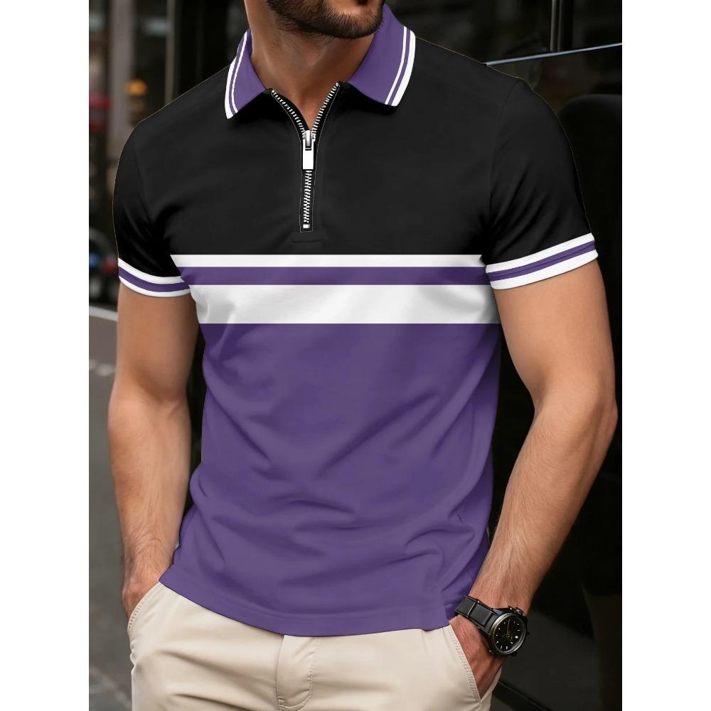 Summer Casual Beach Men's New Casual Polo Shirt Short-sleeved Office Fashion Men's T-shirt Breathable Polo Men's Clothing