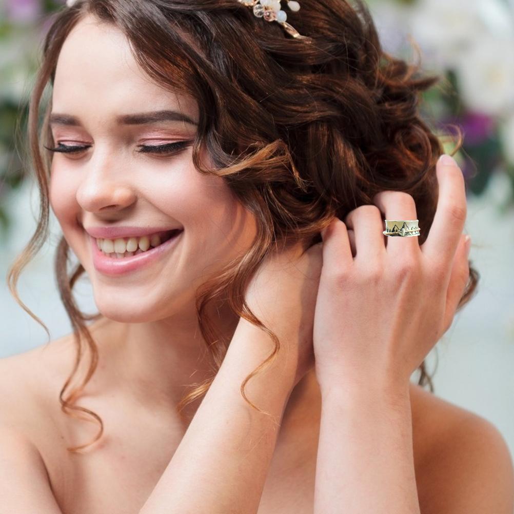 Obracający się pierścień Pierścień inspiracji Pierścień górski Pierścień do medytacji Pierścień inspiracyjny Pierścień na Dzień Matki Biżuteria Prezent dla kobiet