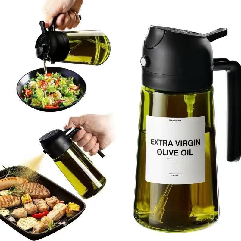 Dual-Use Non-Drip Thickened Atomizable Oil Spray Pot for Kitchen