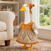 Outdoor-Gans-Kostüm Thanksgiving-Veranda-Outfit, Herbstkleid mit Kopftuch Kostüme für 23-Zoll-Statue, Gartenhof-Dekoration Rasen