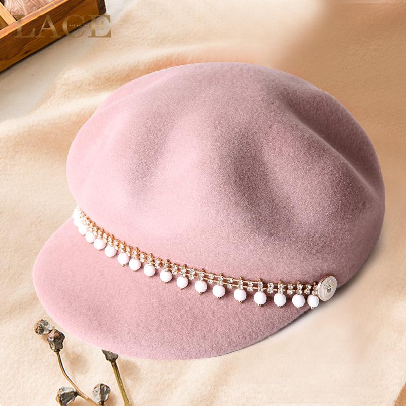 

Шапка с утиным языком, женская, осень-зима, модная, берет-тыква, универсальная, шерстяная, восьмиугольная, короткая шляпа-карниз, шляпа газетчика M (55-58cm)