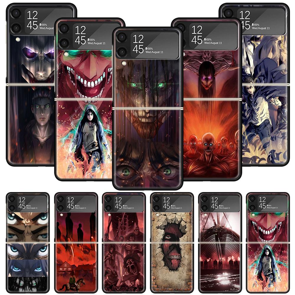 Attack-Titan Rumbling Phone Case For Samsung Galaxy Z Flip 7 6 5 4 3 5G Shockproof Cover Z Flip7 Flip6 ZFlip5 Flip3 Flip4 Luxury