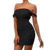 European and American Cross-Border Women's Strapless Bodycon Dress, Off-Shoulder One-Shoulder Neckline, Waist-Cinching Sexy Dress, Backless Dress