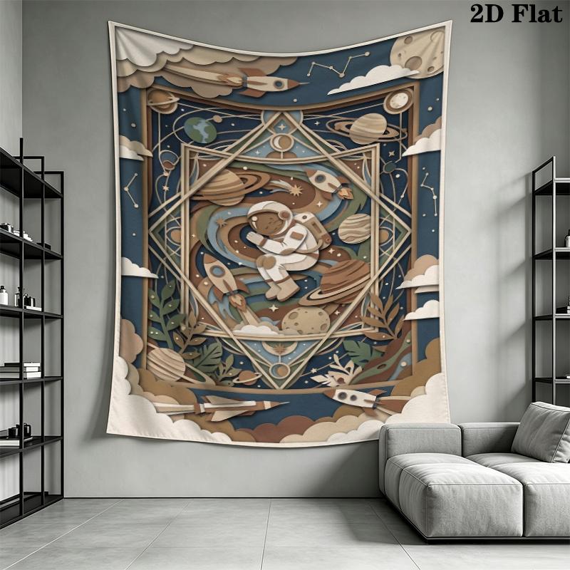 Space Wall Tapestry Aesthetic Wall Hanging Printed Fabric Blanket Decorative Tapestries for Bedroom Living Room Home Decor