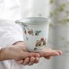 200ml Chinese Tradition Ru Kiln Fair Cup Cute Cat Pattern Ceramic Teacup Beauty Tea Infuser Master Handmade Tea Set Accessories