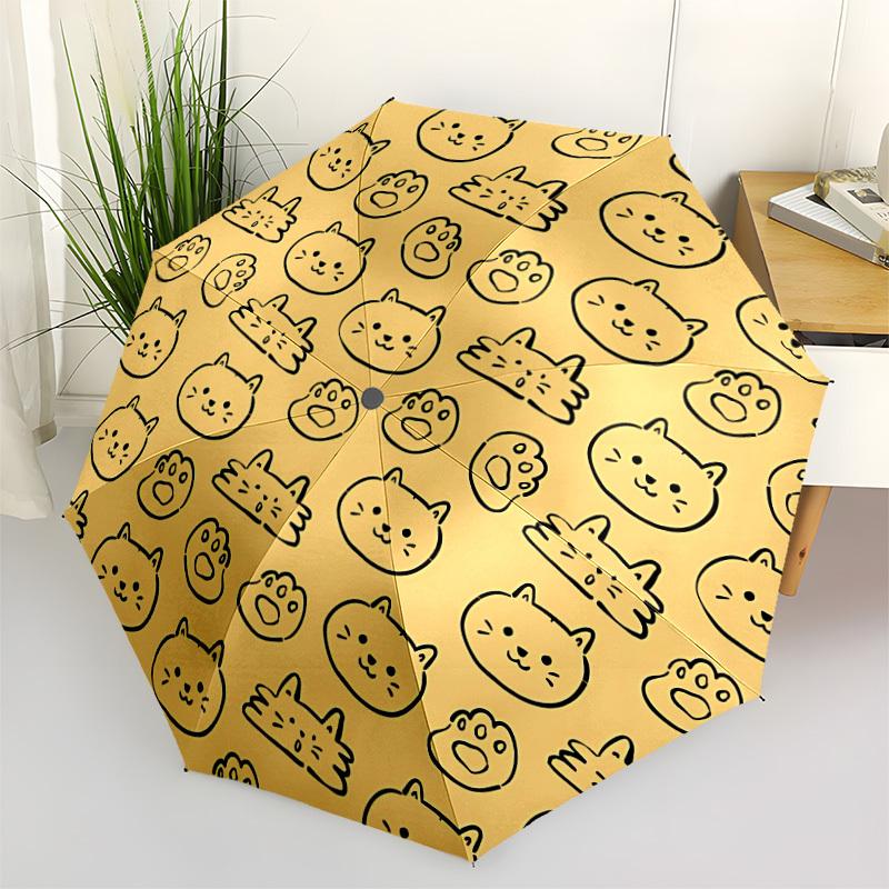 

1pc Cat Pattern Open/Close Folding Umbrella, All- Portable Umbrella for & Men, Stylish Accessory (Holiday Gift) 8-Rib yy251213133