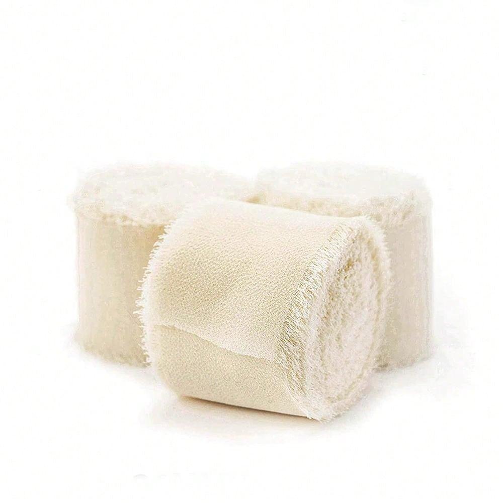 

Ins 5 Yards Wide 3.8cm Cotton ribbon Green DIY Gift Box Packaging Wedding Flower Bouquet Wrap Decoration Frayed Edge