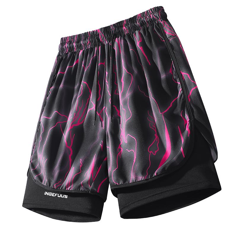 

Summer Lightweight Breathable Basketball Pants, Men s Beach Pants, Men s Sports Pants, Men s Shorts, Men s Anti Stripping Running and Fitness Pants XXL фіолетовий