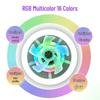 360° RGB Rotating Fan Light with Remote, E27 Base, Stepless Dimming, Three-Color Control